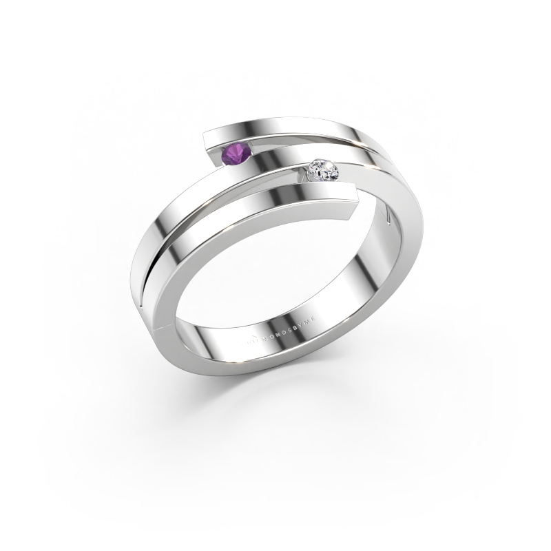 Bild av Ring Roxane 585 vitt guld Ametist 2 mm