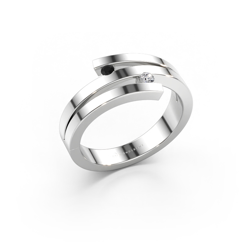 Bild av Ring Roxane 585 vitt guld Svart diamant 0.066 crt