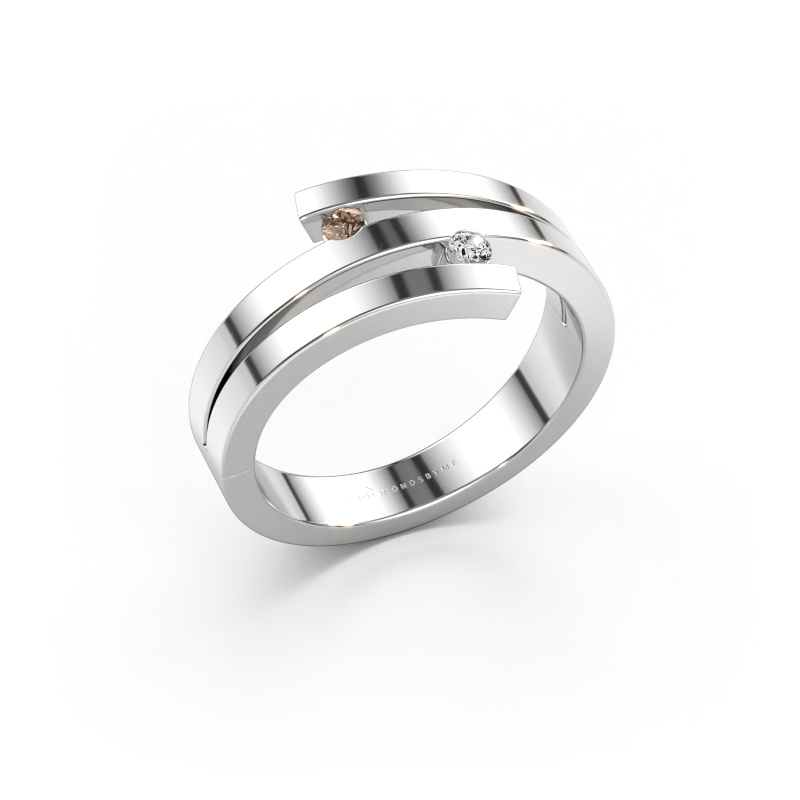 Immagine di Anello Roxane 585 oro bianco Diamante marrone 0.06 crt