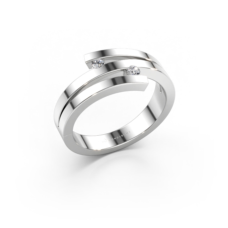 Immagine di Anello Roxane 585 oro bianco Diamante lab grown 0.06 crt