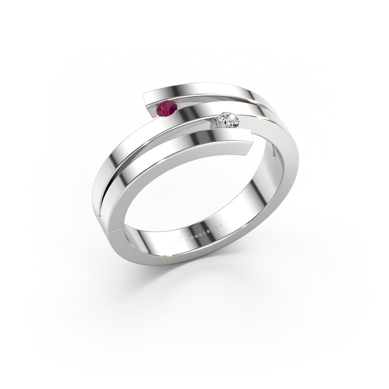 Bild av Ring Roxane 585 vitt guld Rodolit 2 mm