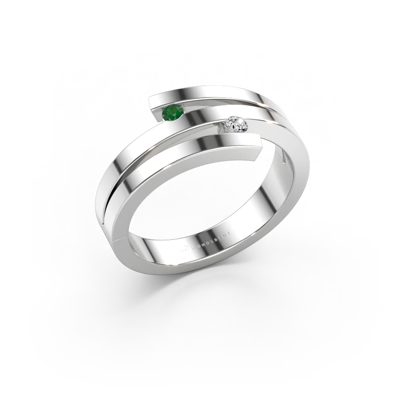 Bild av Ring Roxane 585 vitt guld Smaragd 2 mm