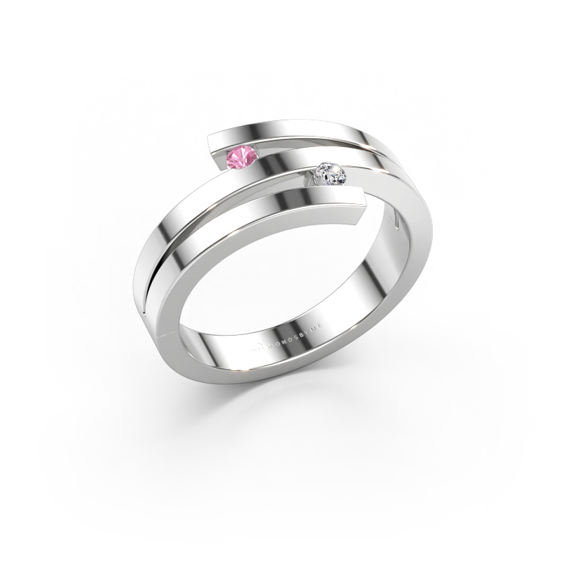 Immagine di Anello Roxane 585 oro bianco Zaffiro rosa 2 mm