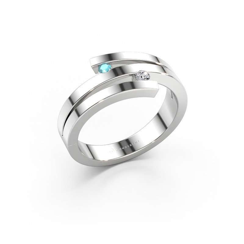 Bild av Ring Roxane 585 vitt guld Blå topas 2 mm