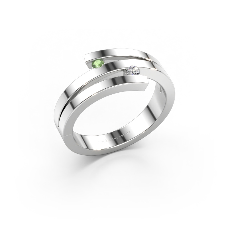 Immagine di Anello Roxane 585 oro bianco Tormalina verde 2 mm