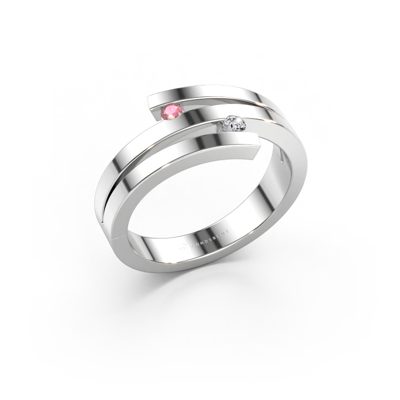 Immagine di Anello Roxane 585 oro bianco Tormalina rosa 2 mm