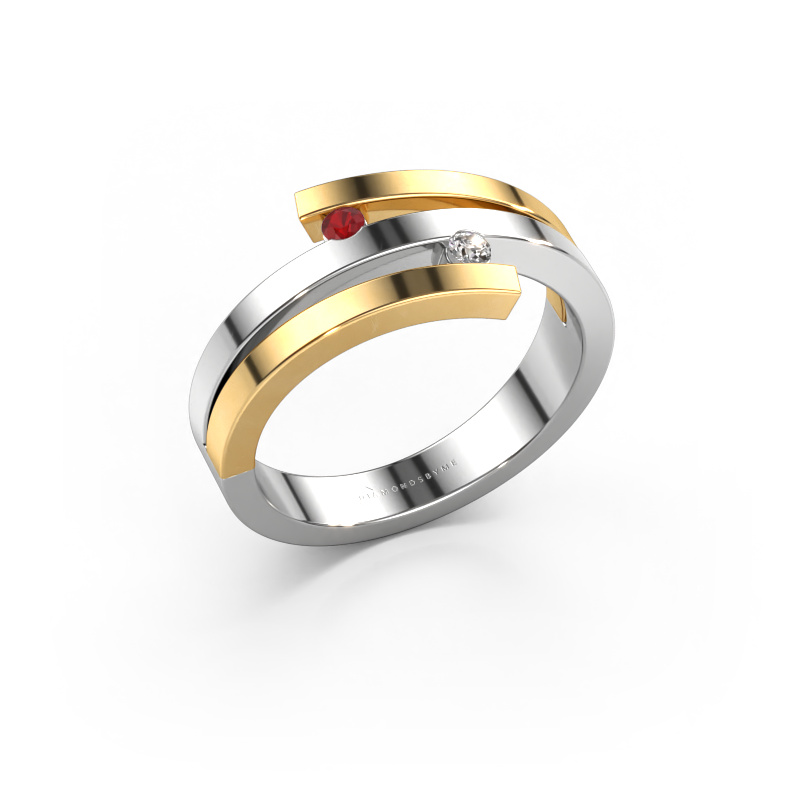 Bild von Ring Roxane 585 Weißgold Rubin 2 mm