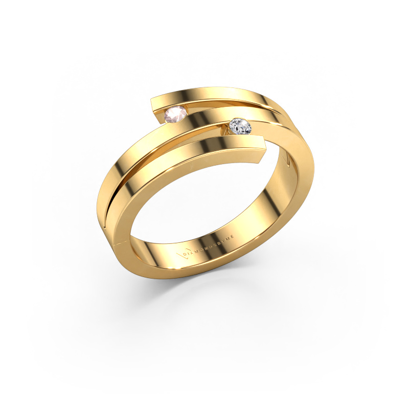 Image of Ring Roxane 585 gold Morganite champagne 2 mm