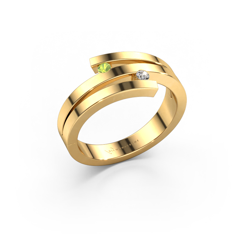 Image de Bague Roxane 585 or jaune Péridot 2 mm
