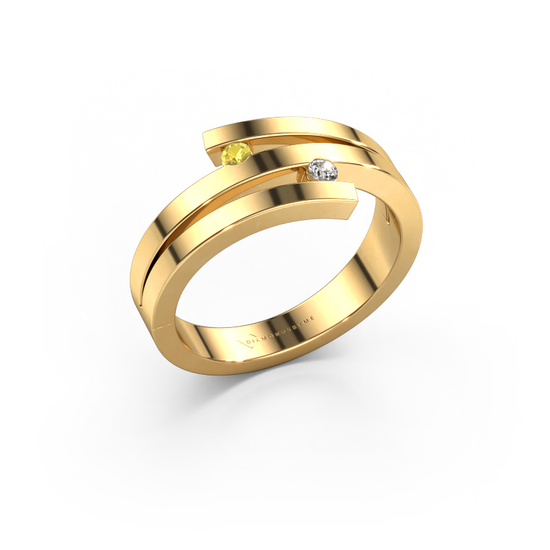 Image de Bague Roxane 585 or jaune Saphir jaune 2 mm