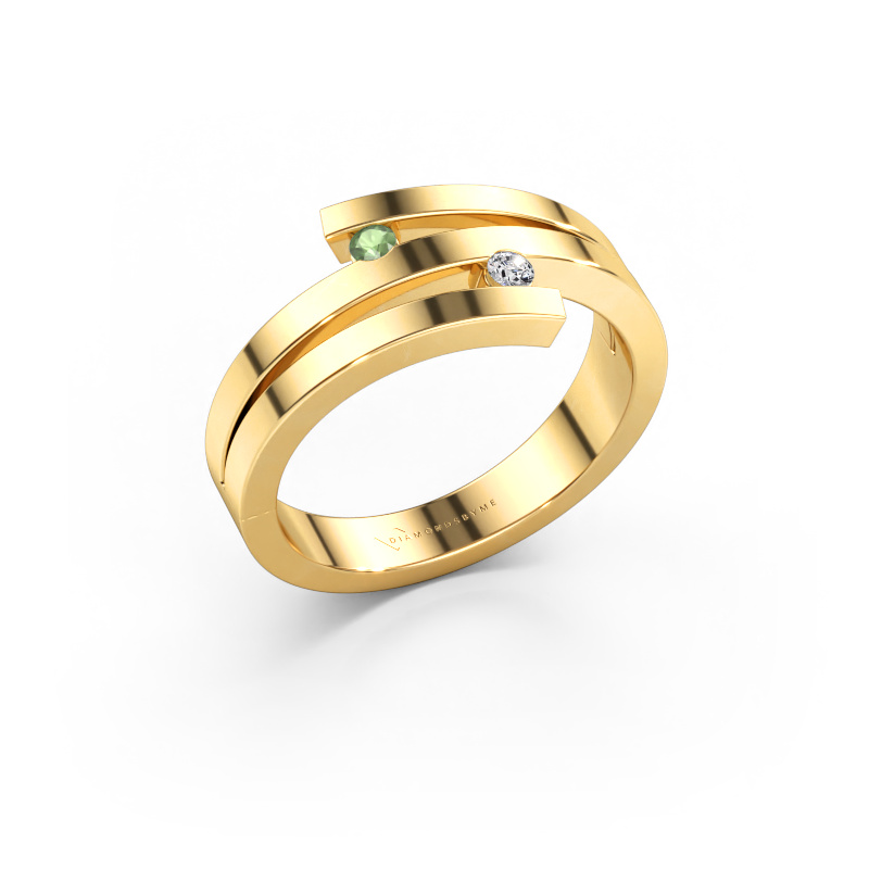 Bild von Ring Roxane 585 Gold Turmalin grün 2 mm