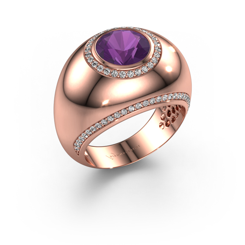 Image of Ring Roxann 585 rose gold Amethyst 8 mm