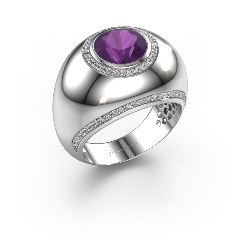 Image of Ring Roxann 585 white gold Amethyst 8 mm