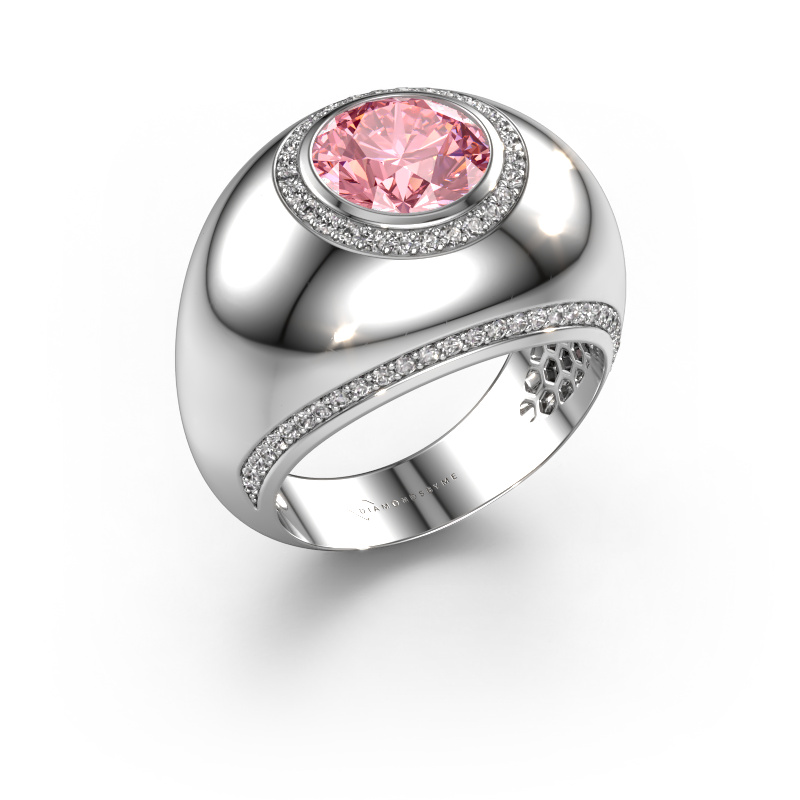 Image de Bague Roxann 585 or blanc Diamant synthétique roze 8 mm
