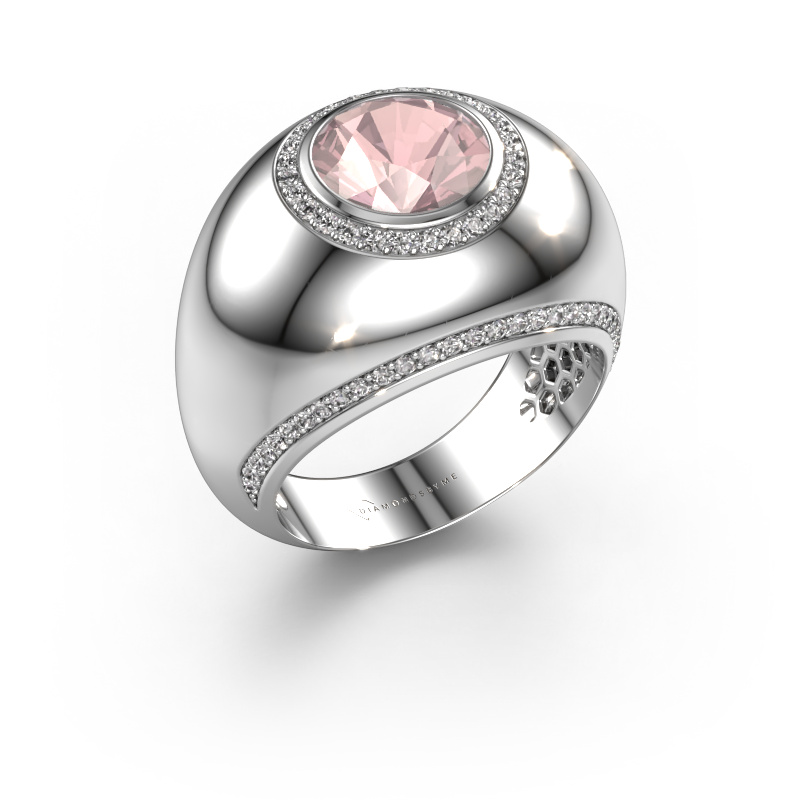 Image of Ring Roxann 585 white gold Morganite champagne 8 mm