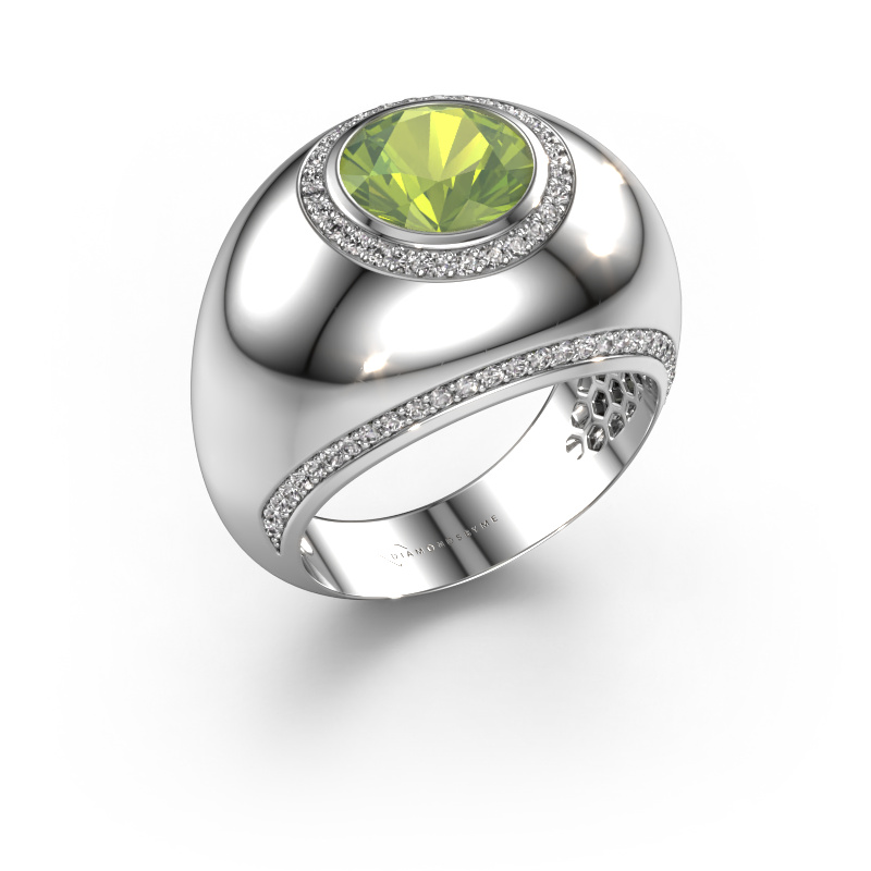 Image of Ring Roxann 585 white gold Peridot 8 mm