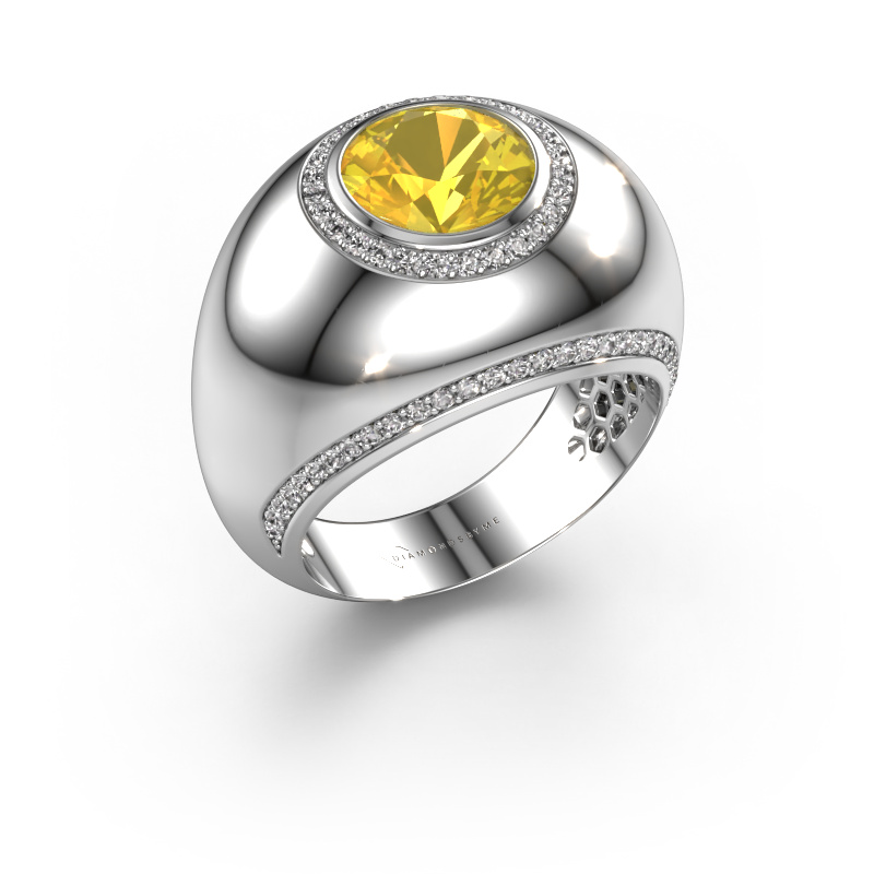 Image of Ring Roxann 585 white gold Yellow sapphire 8 mm