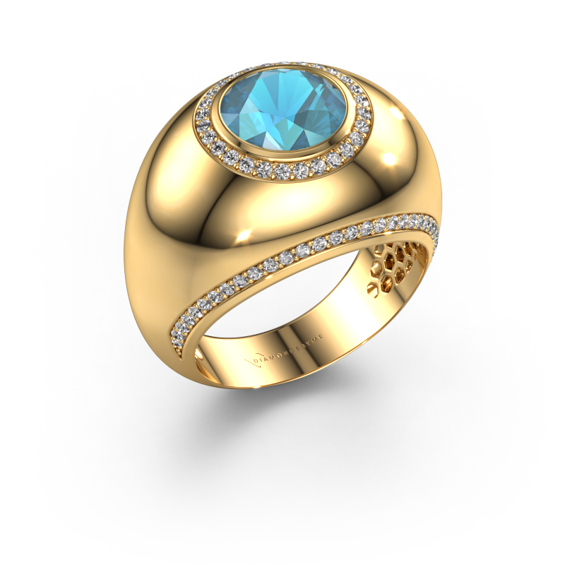 Image of Ring Roxann 585 gold Blue topaz 8 mm