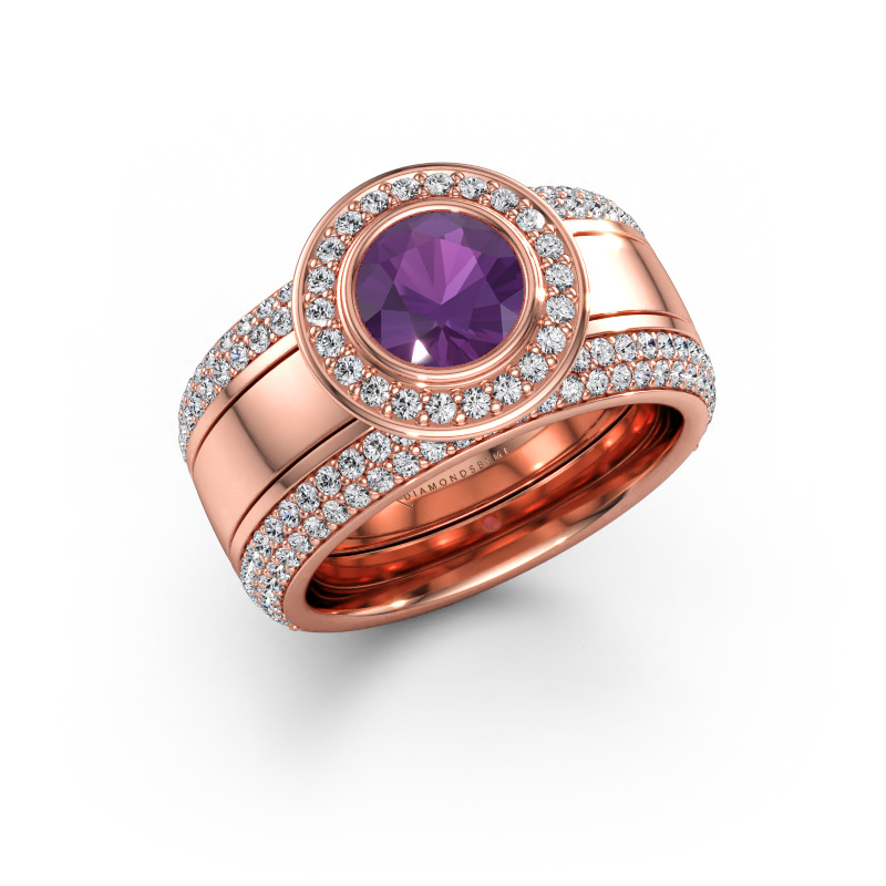 Immagine di Anello Roxie 585 oro rosa Ametista 6.5 mm