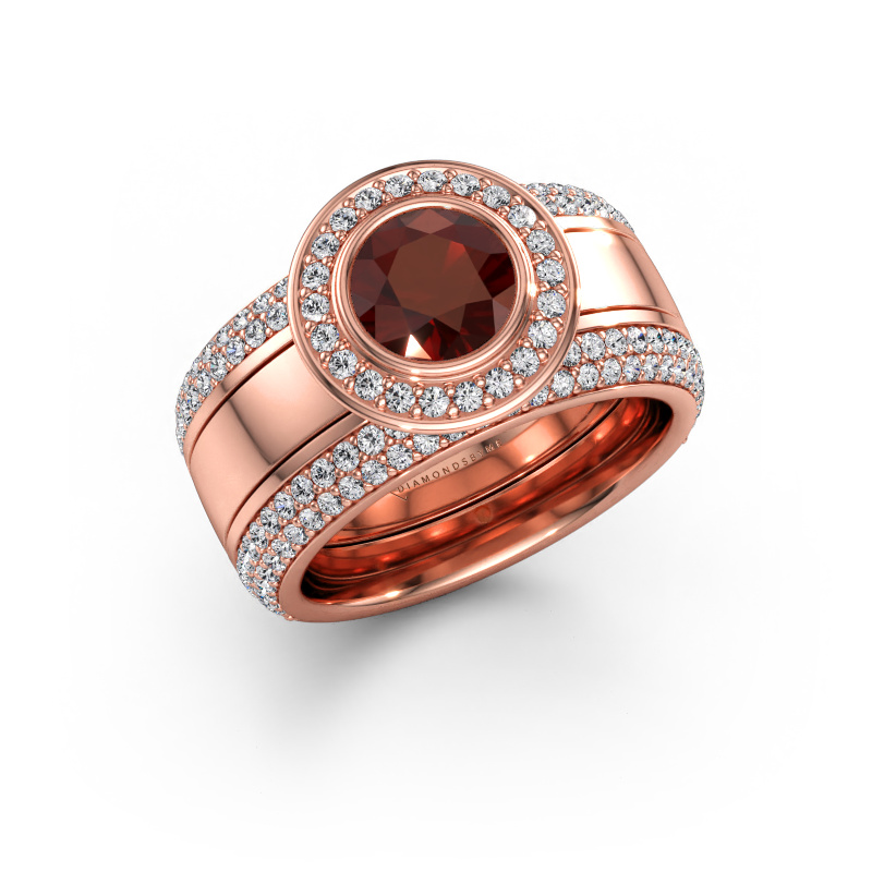 Immagine di Anello Roxie 585 oro rosa Granato 6.5 mm