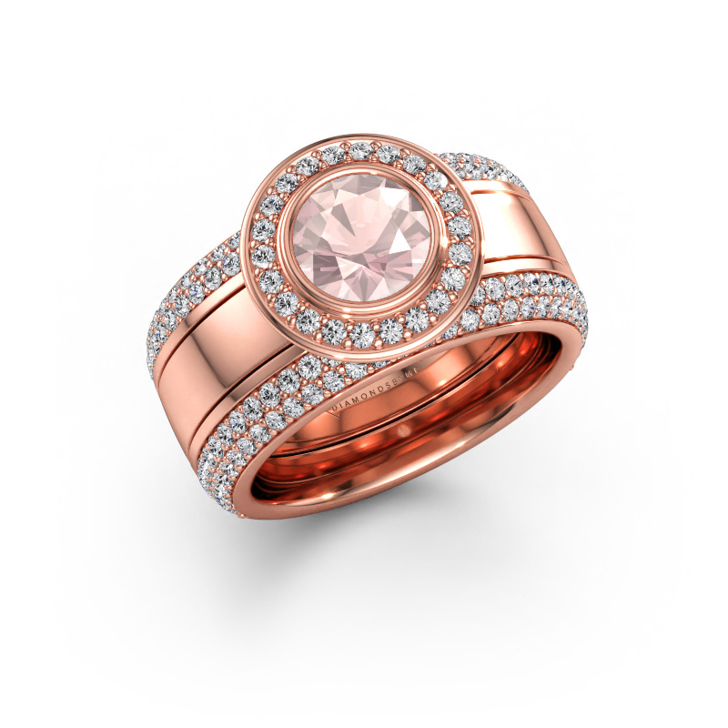 Bild av Ring Roxie 585 roséguld Champagnefärgad morganit 6.5 mm