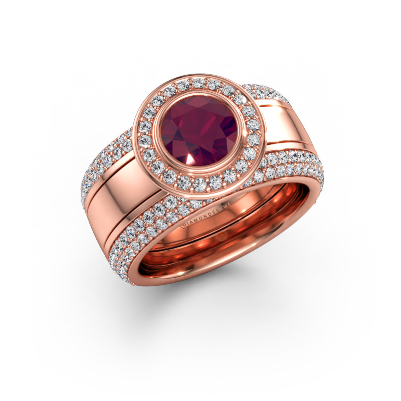 Immagine di Anello Roxie 585 oro rosa Rodolite 6.5 mm