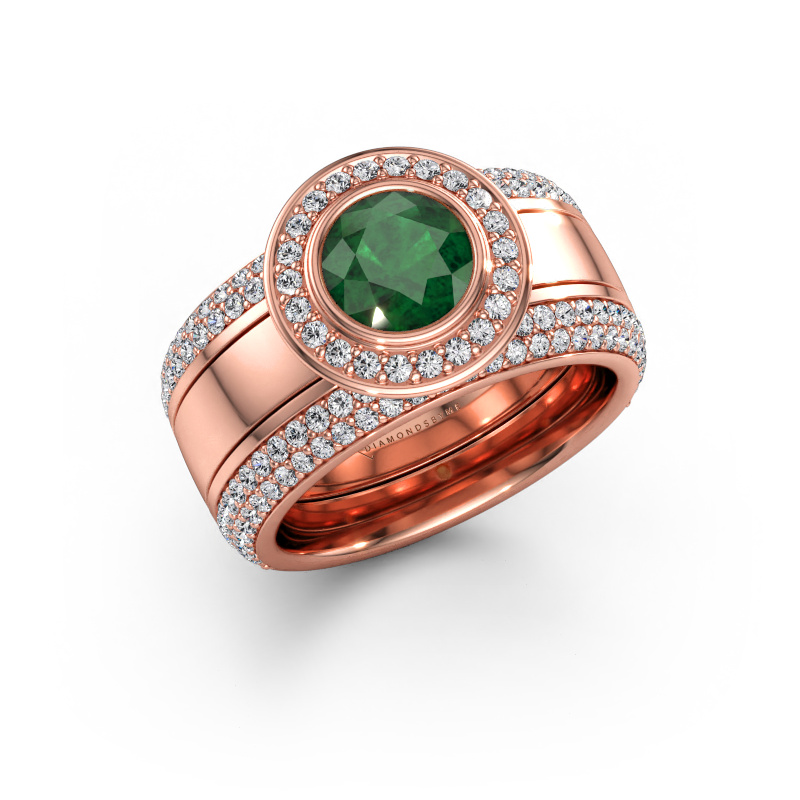 Bild av Ring Roxie 585 roséguld Smaragd 6.5 mm