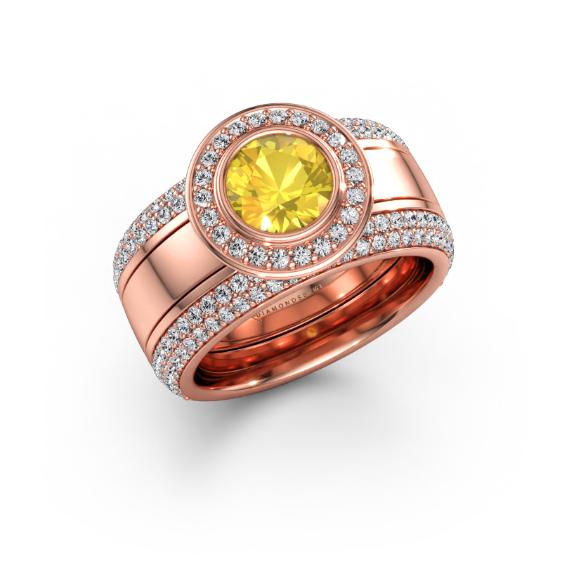 Bild av Ring Roxie 585 roséguld Gul safir 6.5 mm