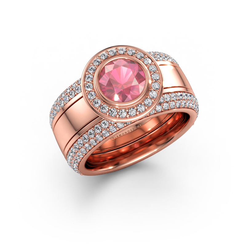 Immagine di Anello Roxie 585 oro rosa Tormalina rosa 6.5 mm