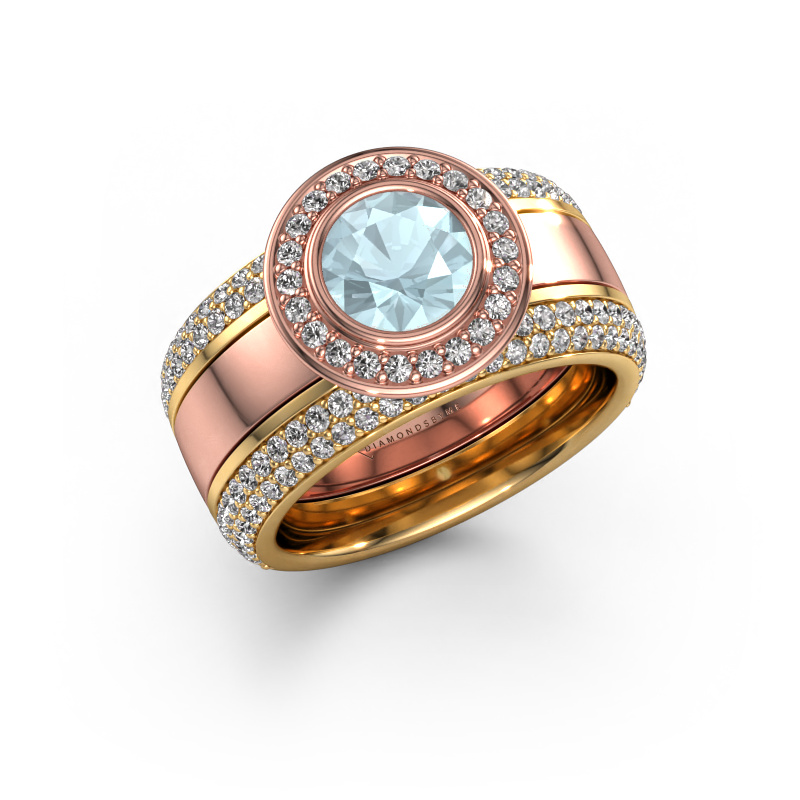 Image of Ring Roxie 585 rose gold Aquamarine 6.5 mm