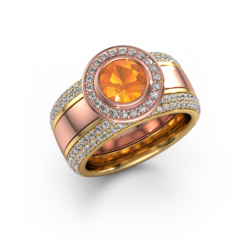 Bild von Ring Roxie 585 Roségold Citrin 6.5 mm
