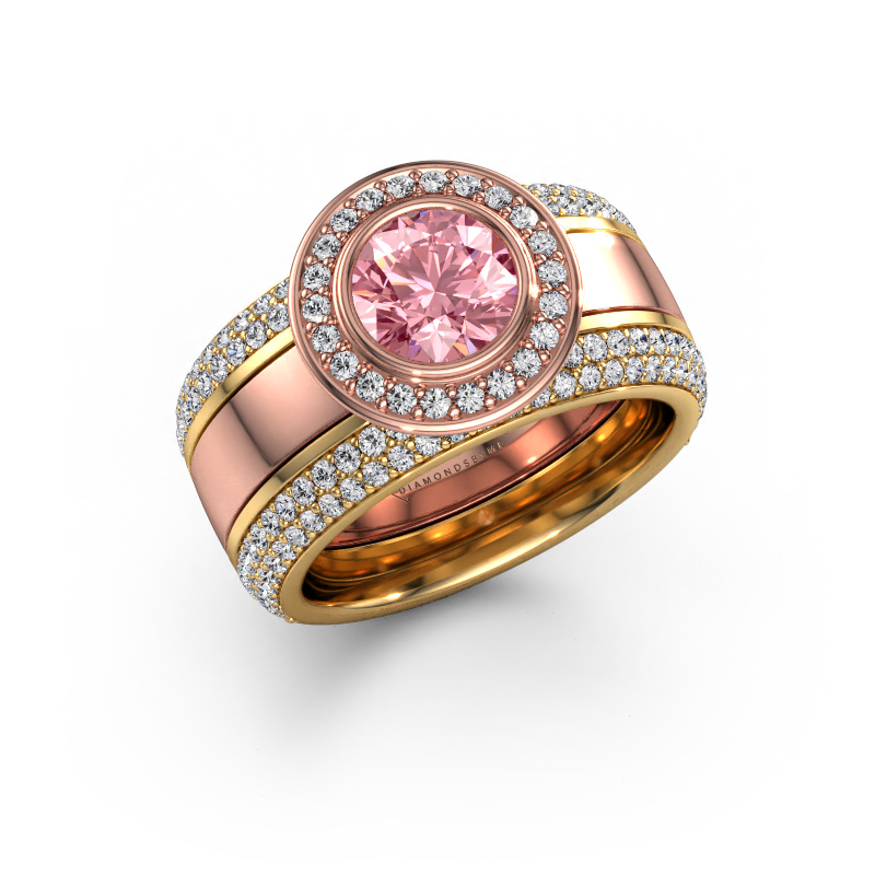 Image of Ring Roxie 585 rose gold Pink lab grown diamond 6.5 mm