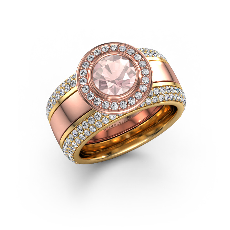 Image of Ring Roxie 585 rose gold Morganite champagne 6.5 mm