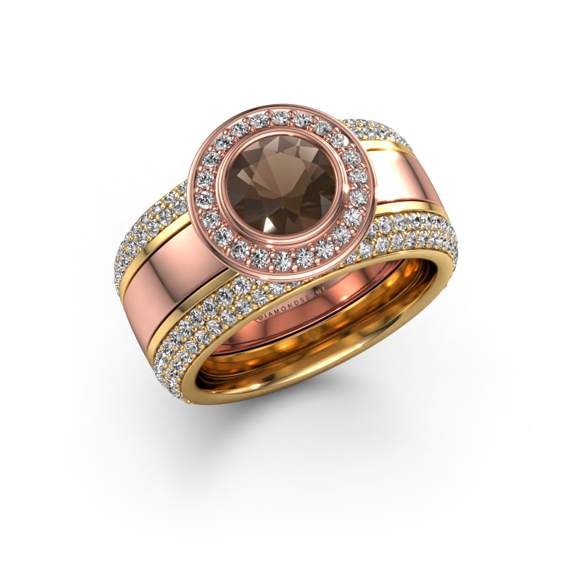 Image of Ring Roxie 585 rose gold Smokey quartz 6.5 mm
