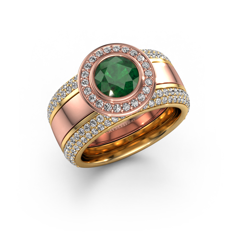 Image of Ring Roxie 585 rose gold Emerald 6.5 mm
