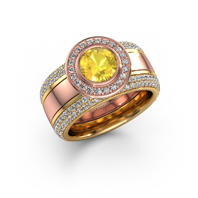 Bild von Ring Roxie 585 Roségold Gelb Saphir 6.5 mm