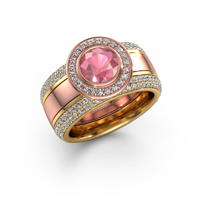 Image of Ring Roxie 585 rose gold Tourmaline pink 6.5 mm