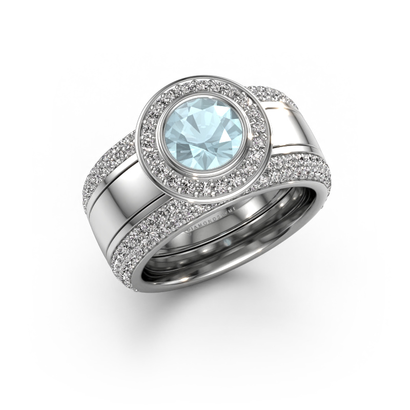 Image of Ring Roxie 950 platinum Aquamarine 6.5 mm