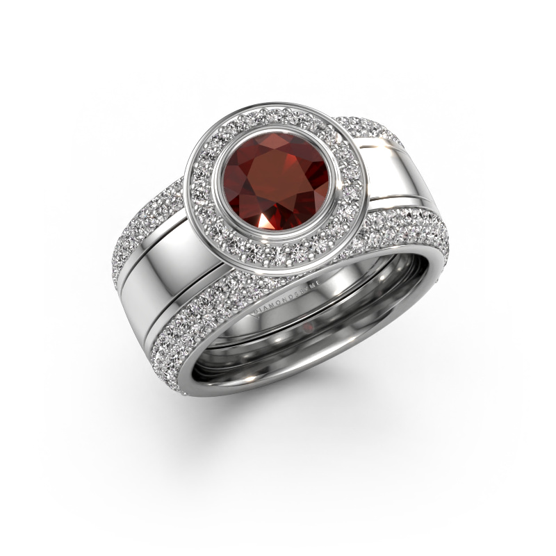 Image of Ring Roxie 950 platinum Garnet 6.5 mm