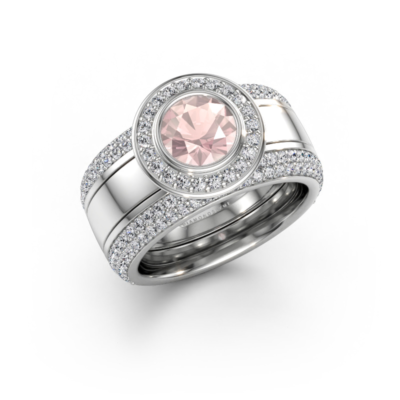 Immagine di Anello Roxie 585 oro bianco Morganite champagne 6.5 mm