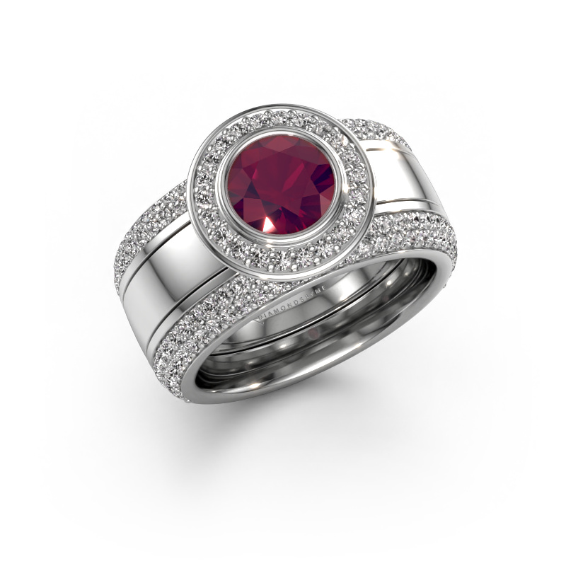 Image of Ring Roxie 950 platinum Rhodolite 6.5 mm