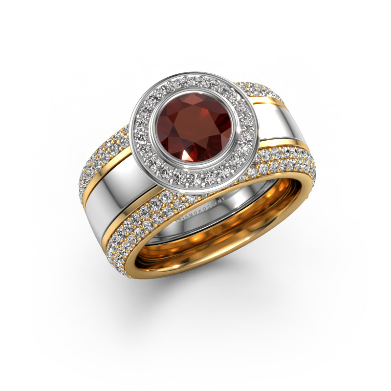 Image of Ring Roxie 585 white gold Garnet 6.5 mm