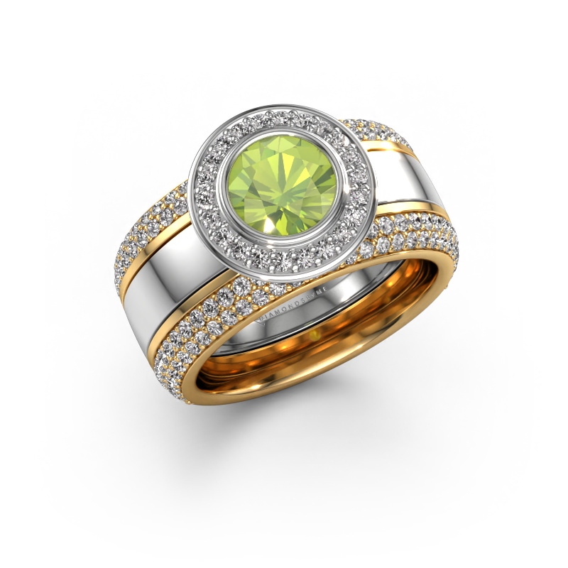 Image of Ring Roxie 585 white gold Peridot 6.5 mm