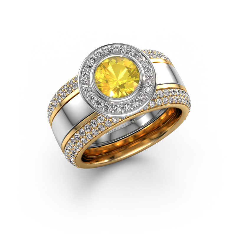 Image of Ring Roxie 585 white gold Yellow sapphire 6.5 mm