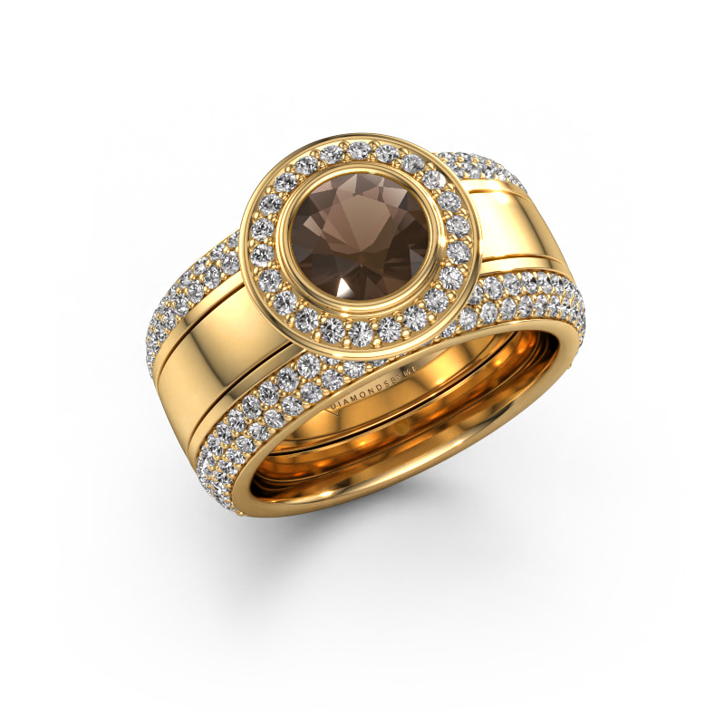 Image of Ring Roxie 585 gold Smokey quartz 6.5 mm