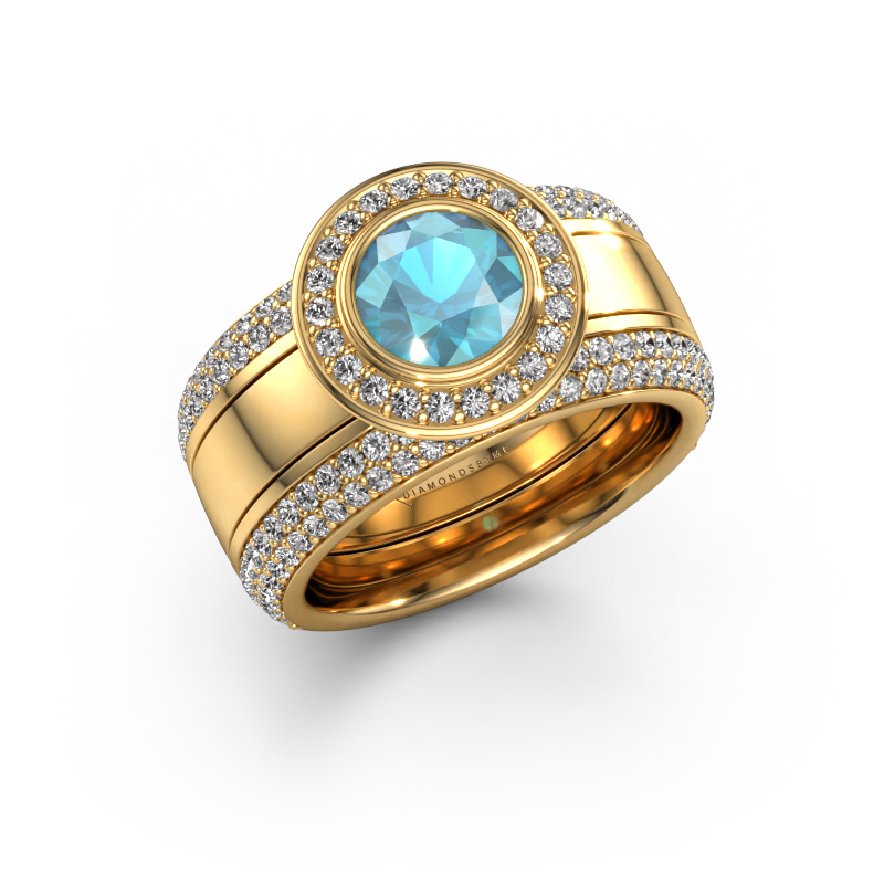 Bild von Ring Roxie 585 Gold Blau Topas 6.5 mm