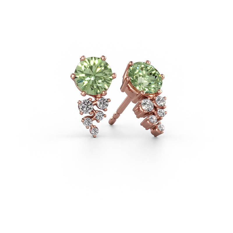 Bild von Ohrringe Royce 585 Roségold Grüner Labor-Diamant 6 mm