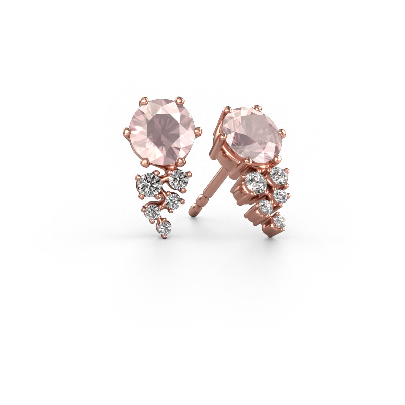 Bild von Ohrringe Royce 585 Roségold Morganit Champagner 6 mm