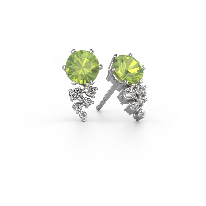 Image of Earrings Royce 585 white gold Peridot 6 mm