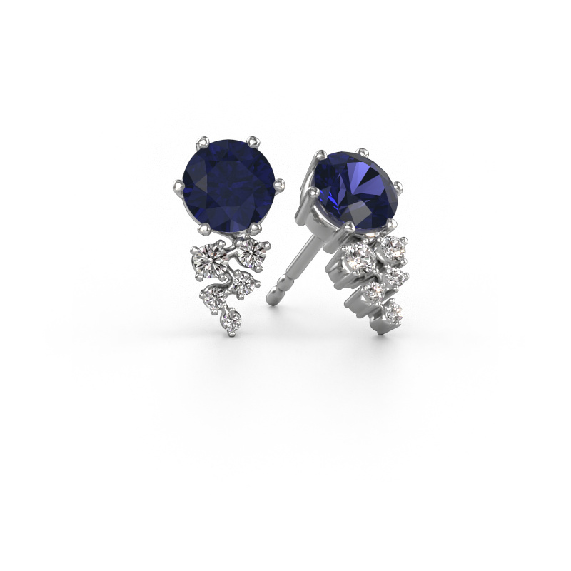 Image of Earrings Royce 585 white gold Sapphire 6 mm
